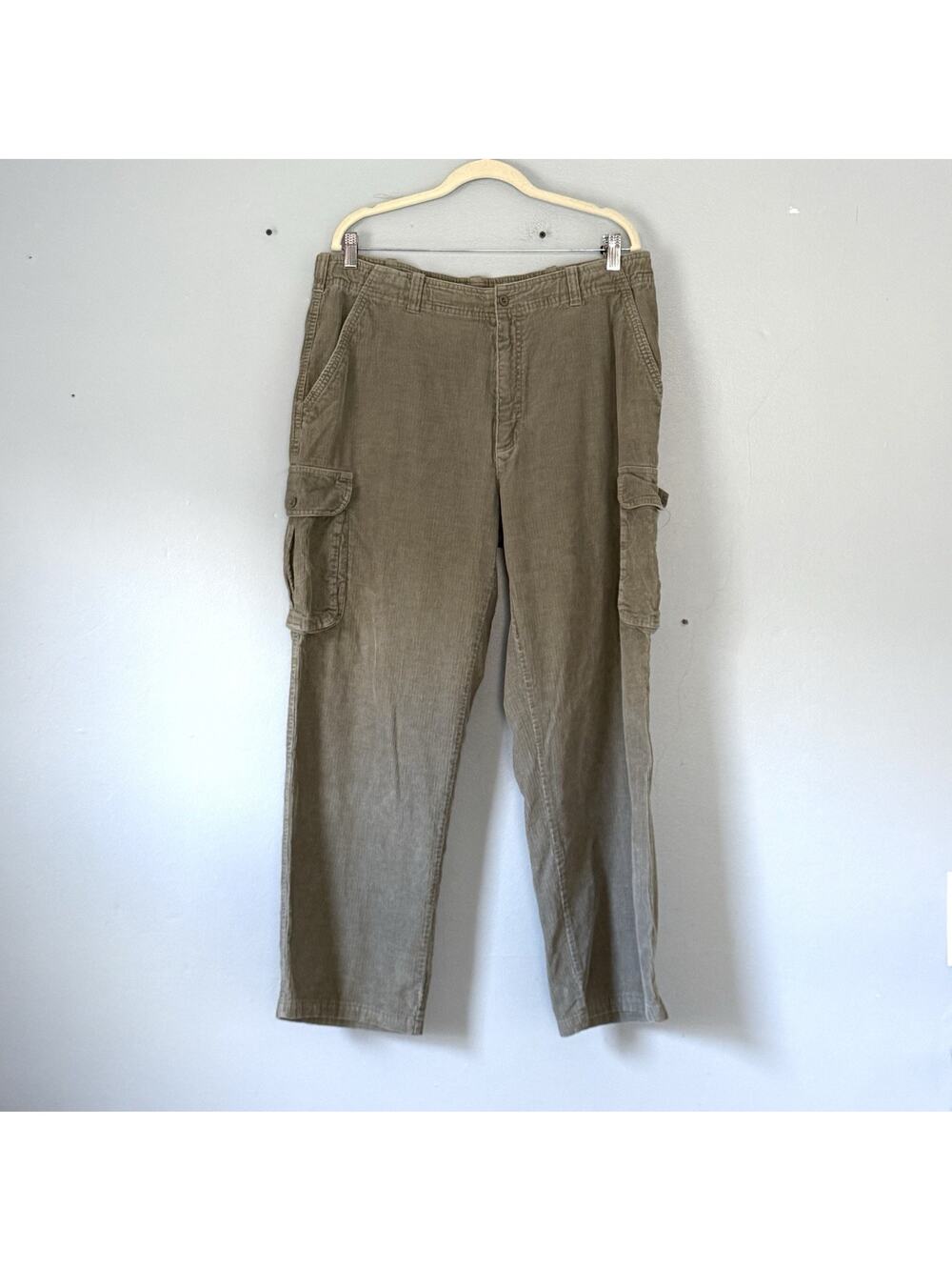 Nike Pants Mens XL Khaki Corduroy Cargo Pants Baggy Loose Wide Leg Y2K Style